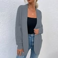 thumbnail image 2 of Odeerbi Solid Color Cardigan Sweaters for Women Loose Knit Sweater Oversized Knitwear Dark Gray, 2 of 6
