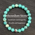 thumbnail image 2 of Pulsera de piedra natural para hombres y mujeres de cristal verde de cuentas de joyería hecha a mano Unisex Boho para el uso diario, 2 of 6