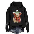 thumbnail image 4 of Christmas Hoodies for Women Graphic Xmas Cow Print Long Sleeve Fashion Hooded Sweatshirts Trendy Casual Pullover, 4 of 4