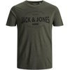 Jack & Jones Mens T-Shirt Medium Crewneck Logo Graphic Print Green M