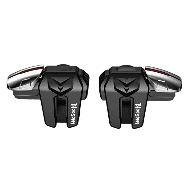 Kit Gatillos Celular Bloosom Sarafox F6 Con 4 Botones + Dedales Gamer Negro