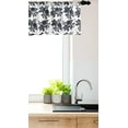 thumbnail image 3 of Ambesonne Rose Window Valance, Romantic Composition with Petals and Foliage Leaves Monochrome Illustration, Curtain Valance for Kitchen Bedroom Decor with Rod Pocket, 54" X 18", Dark Blue and White, 3 of 3