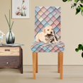 thumbnail image 4 of Yayeee 2 Pack Dining Chair Covers Stretch Parson Chairs Slipcovers Seat Protector, Red Art Pattern, 4 of 6