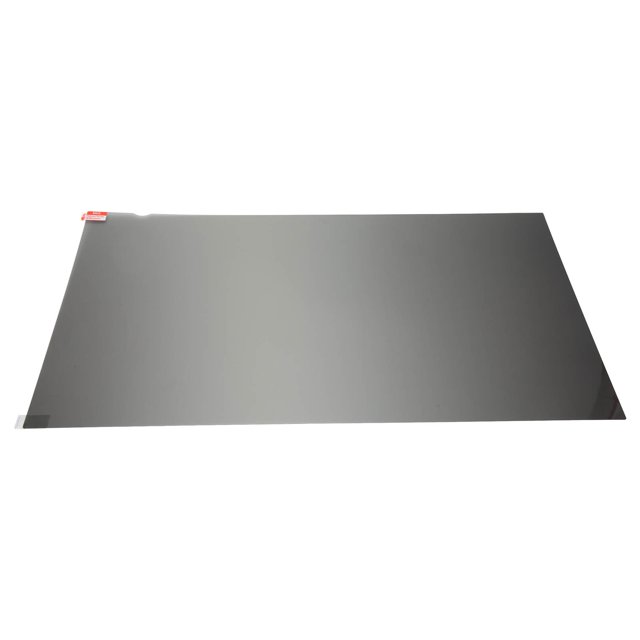 filtro de pantalla de computadora bling bling 24 pulgadas protector uv para computadora negro, protector PET rectangular 24" 16:9, vista frontal centrada; acabado liso oscuro con efecto de privacidad que limita la visibilidad lateral, pestañas adhesivas en esquinas visibles, plano sobre fondo blanco; también usado a menudo como filtro de privacidad para espacios públicos.