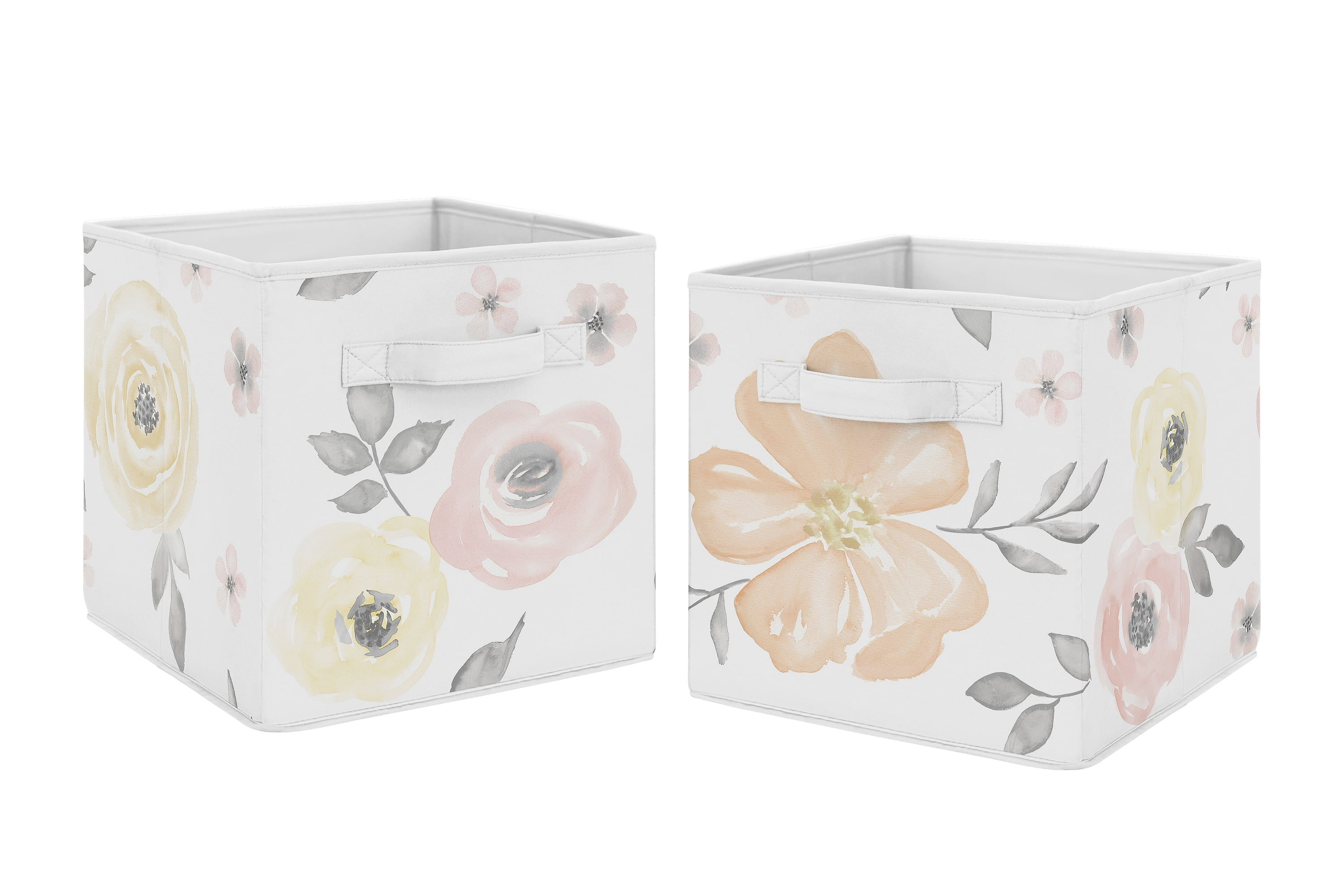 Sweet Jojo Designs Yellow Pink Watercolor Floral Foldable Fabric