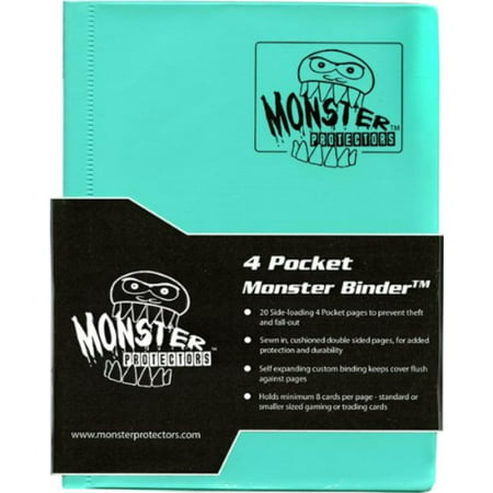 Monster Binder - 4 Pocket Trading Card Album - Matte Teal (Anti-theft Pockets Hold 160+ Yugioh, Pokemon, Magic the Gathering Cards), Monster Protectors 4 Pocket Binder By MONSTER (Best Monster Cards Yugioh)