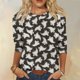 thumbnail image 2 of Camiseta informal de manga larga con estampado de fantasmas de Halloween para mujer: top festivo para las fiestas, 2 of 5
