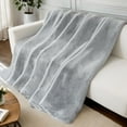 thumbnail image 2 of Eurhowing 71"×91" Faux Furry Throw Blanket, Super Soft Fluffy Cozy Reversible Fuzzy Plush Blankets for Couch, Bed, Winter Warm Fleece Decorative Throws, 2 of 9