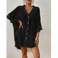 thumbnail image 5 of Bsubseach Women Blouse Tops Bathing Suit Cover Up Button Down Dresses Bikini Swimwear, 5 of 7