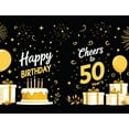 thumbnail image 4 of Golden 50th Birthday Celebration Banner Backdrop Party Decorations Happy Birthday Cheers to 50 Years Photography Props Birthday Party Decor Background, 4 of 7