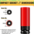 thumbnail image 3 of 21mm 1/2inch Drive Wheel Protector Impact Socket, Non-Marring Lug Nut Thin Wall Deep Socket Set, 3 of 6