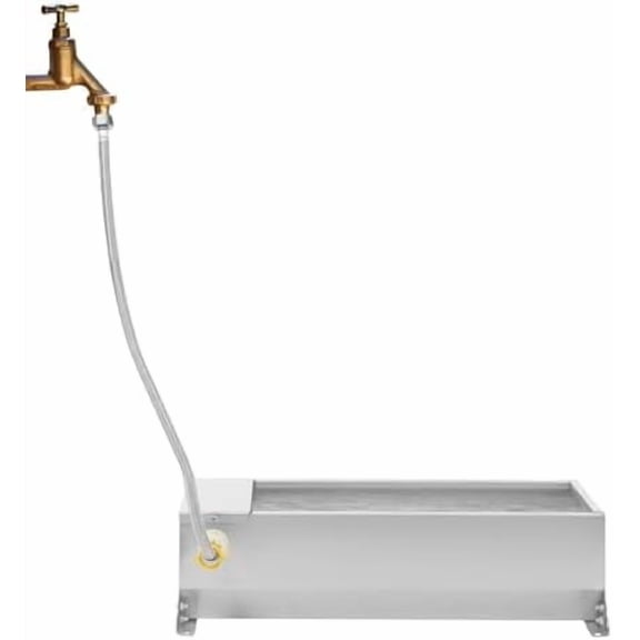 Automatic Livestock Water Trough, 1.98 Gal Large Capacity Self Filling Dog Waterer Tank Animal Drinking Water Bowl & Float Valve Kitfor Dog, Horse, Goat, Pig, Cow$$Garden &