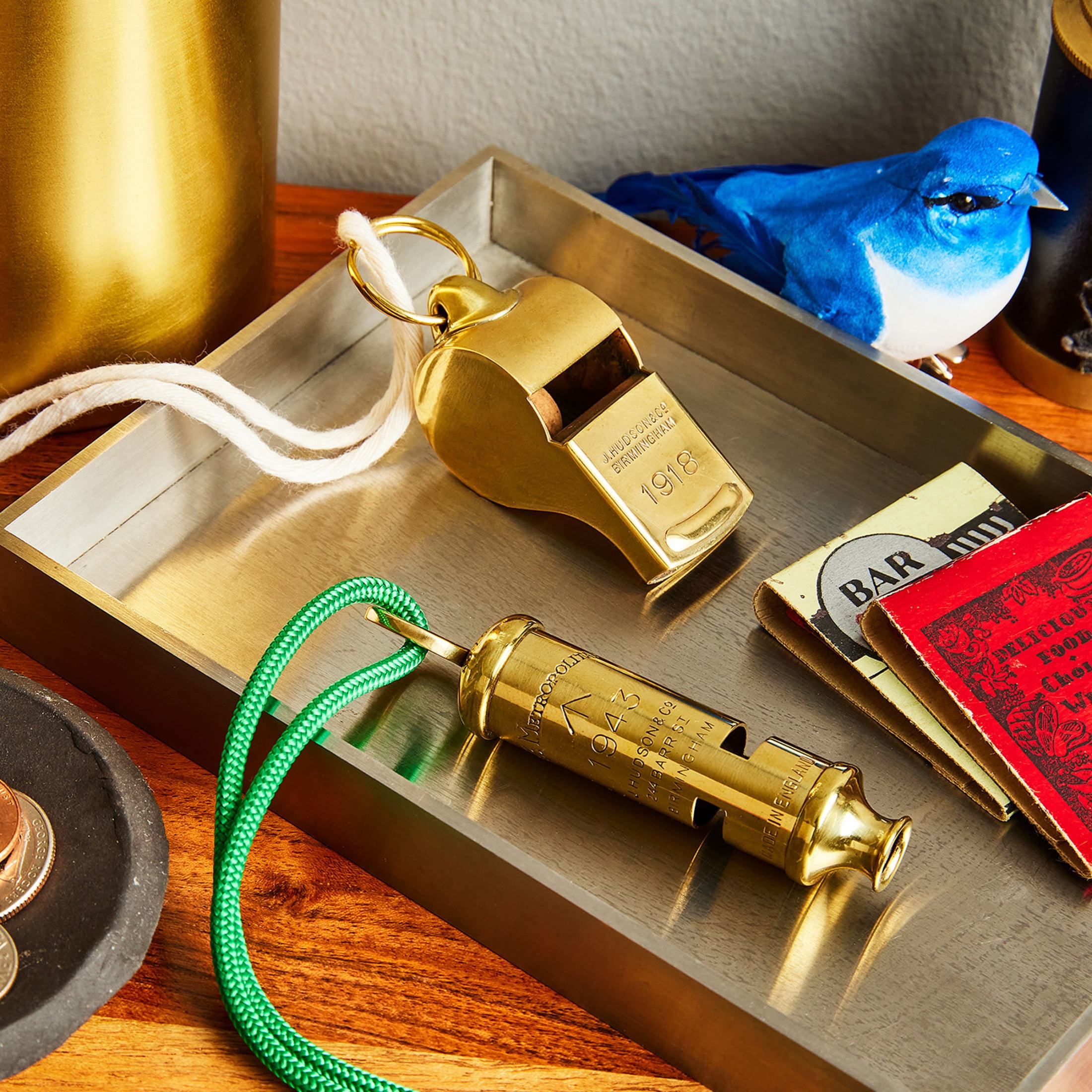 Kings County Tools Authentic WWI-Era Loud 114dB Brass Whistle