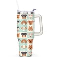 thumbnail image 2 of Paw Print Dog Lovers Tumbler 40oz - Vacuum Insulated Coffee Cup with Handle & Straw- Cute Gift for Female Dog Owners, 2 of 7