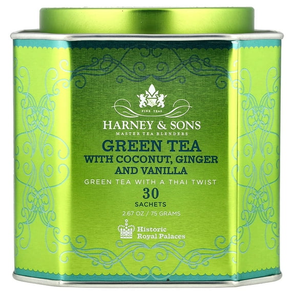 Harney and Sons Historic Royal Palaces Green Tea with Coconut 30 Sachets