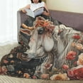 thumbnail image 6 of Sikiie Vintage Floral White Horse Ultra-Soft Micro flannel Blanket Luxury All Seasons Warm Blanket for Bedding Sofa and Travel (4 sizes)-40"x30", 6 of 7