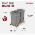 thumbnail image 3 of Rev-A-Shelf Double 27 Qt Pull Out Trash Containers, Gray, 54WC-1527SC-17-1, 3 of 10