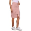 thumbnail image 4 of Falda Midi de Mezclilla A-Line con Cintura Alta y Abertura Frontal para Mujeres INSPIRE CHIC Talla XS Rosa, 4 of 5