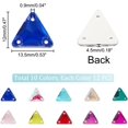 thumbnail image 2 of 1 box 100pcs 10 colors Triangle Shape Sew on Rhinestone Glass Rhinestone Garments Accessories Multi-Strand Links Flat Back & Back Plated Mixed color 12x13.5x4.5mm Hole: 0.9mm 10pcs/color, 2 of 6