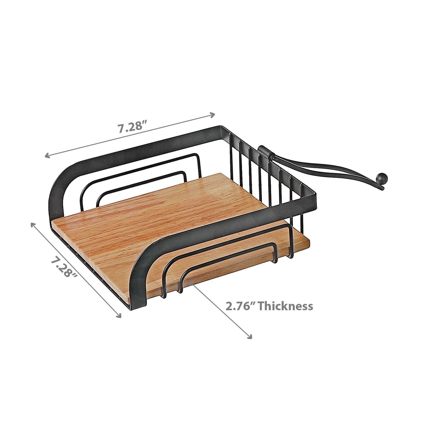 Porte-Serviettes Avec Fond En Bois D'Hévéa