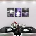 thumbnail image 3 of Hieng Canvas Wall Art For Bedroom Wall Decorations For Living Room Wall Decor For Office Black And White Wall Painting Purple Ocean Landscape Pictures Posters Farmhouse Home Wall Decor, 3 of 5