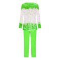 thumbnail image 4 of Puntoco Conjunto De top De Cuello Redondo Y Pantalones Largos De Manga Larga Con Estampado Informal Para Mujer Verde Xxxxxl, 4 of 5