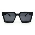 thumbnail image 2 of Rubberized Soft Matte Luxury Thick Horn Rim Mobster Sunglasses All Black, 2 of 4