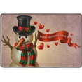 thumbnail image 4 of SKYSONIC Valentine`s Day Snowman Non-Slip Area Rug, Red Heart Floor Carpet Comfort Floor Mats Decor for Indoor Front Porch Living Room Bedroom Kitchen, 36"x24", 4 of 5