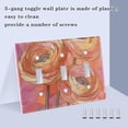 thumbnail image 3 of Yayeee Toggle Light Switch Wall Plate 2-Gang 4.56"x4.48" Decorative Outlet Cover, Abstract Pink Flowers, 3 of 7