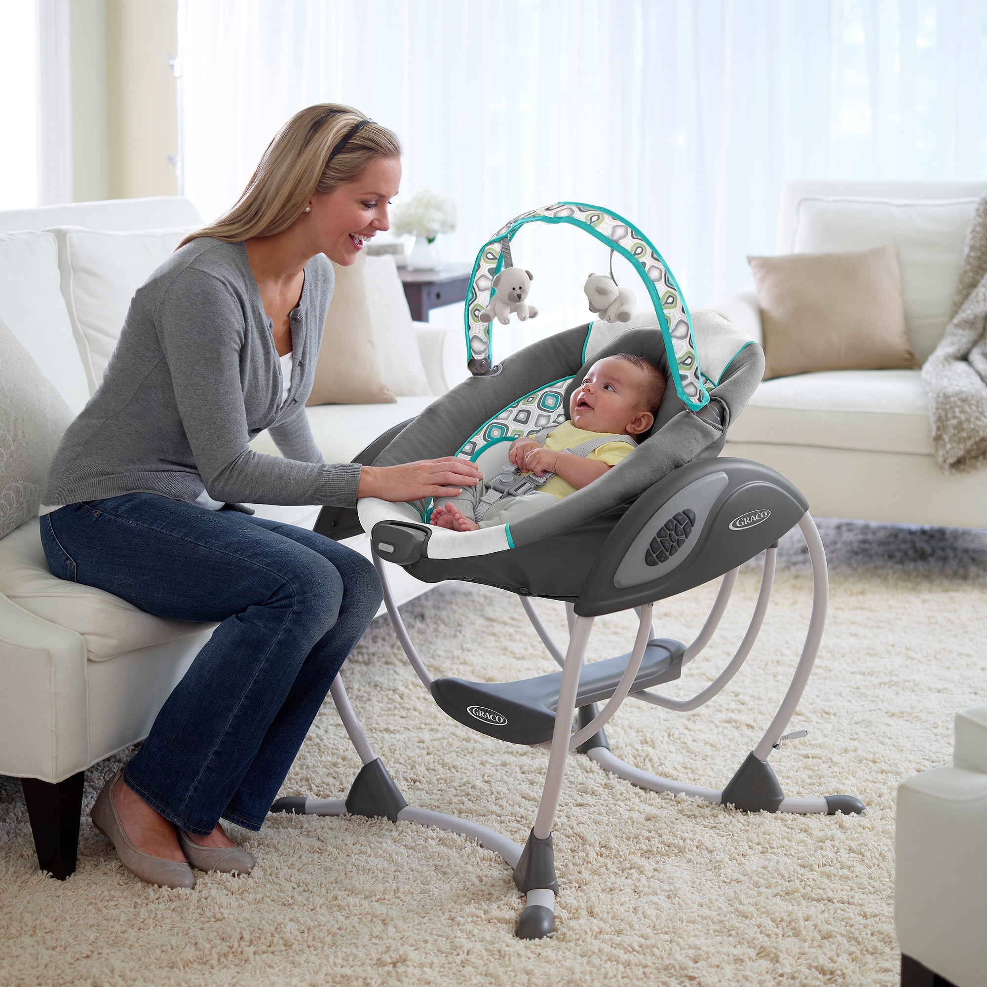 Graco Glider LX Soothing Baby Swing Comfy and Cozy Small Space Saver Affinia Walmart