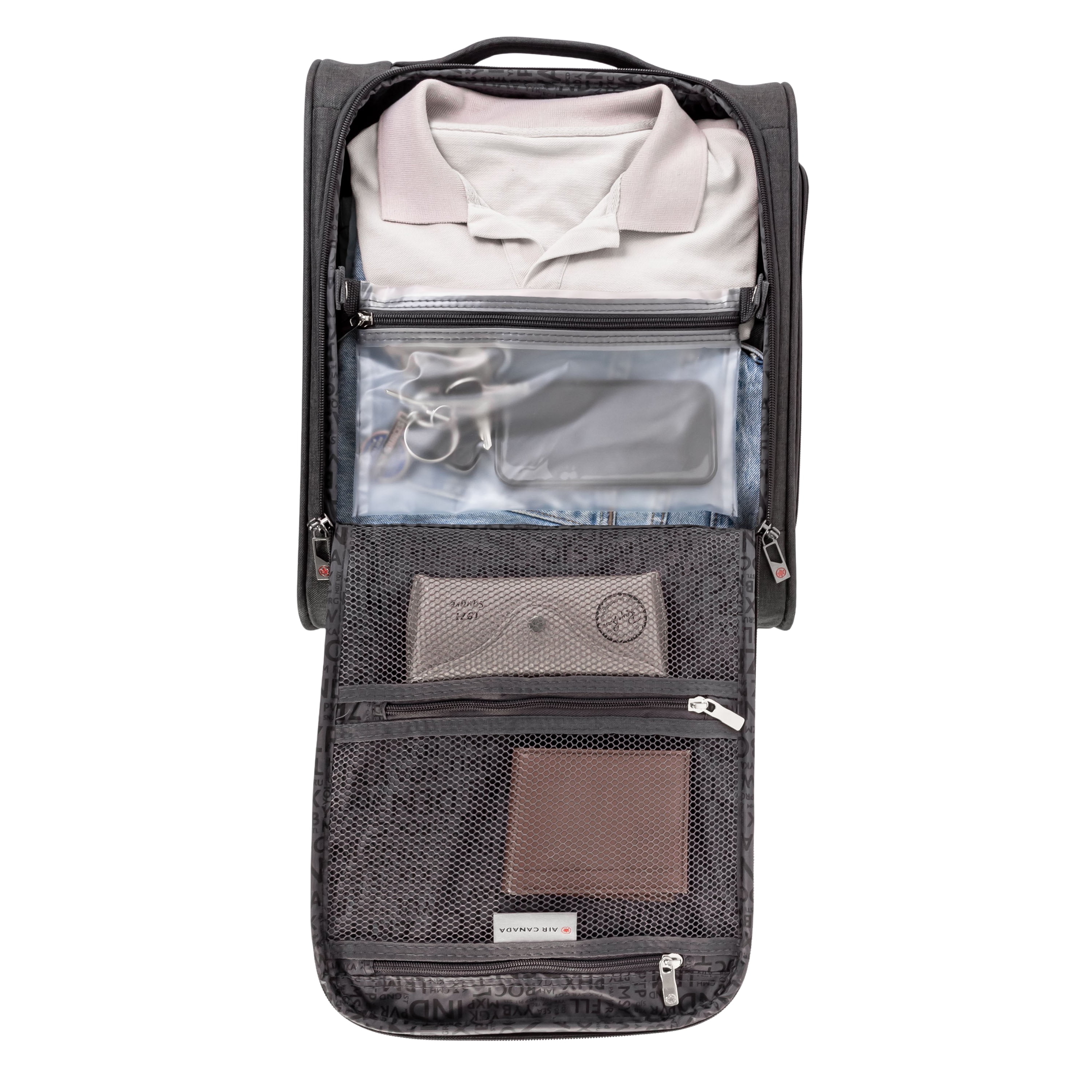 Air Canada Indigo Lite Collection 16-Inch Softside Underseat Luggage, Lightweight Carry-On Suitcase for Travel
