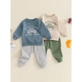 thumbnail image 3 of Jxzom Toddler Baby Boy Fall Winter Clothes Long Sleeve Tractor Letter Print Sweatshirt Tops Solid Pants 6 12 18 Months 2T 3T 4T Cute Outfit Set, 3 of 8