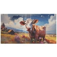 thumbnail image 2 of Cow Sky Flowers Grass Houses 3 Ring Binders 1.5 inch Hardcover File Folders with Interior Pockets A4 Size Organizer for School Office Hospital, 2 of 8