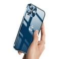 thumbnail image 5 of ELEHOLD for iPhone 12 6.1 Inch Case with Buckle Safety Lock, Slim Metal Bumper Frame Matte Clear PC Back Glass Lens Film All-Inclusive Camera Lens Full Protection Case for iPhone 12,Blue, 5 of 8
