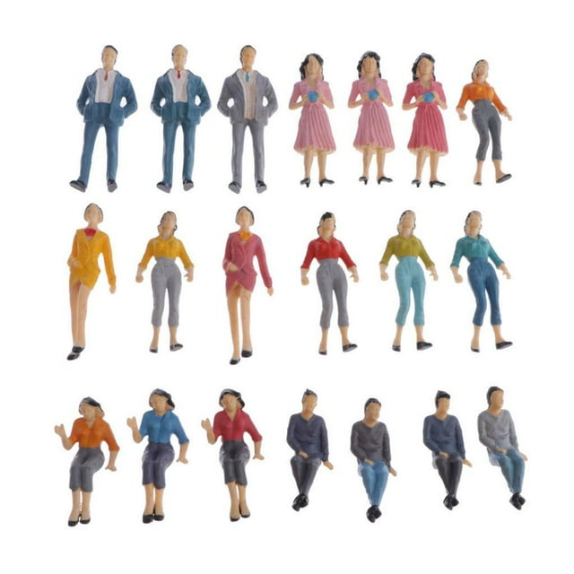 50 Piezas Muñeco Escala 1/50 Figuras Plásticas Colores Miniatura Material Plástico Artesanal para Maquetas Edificios Exhibición Interior