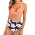 thumbnail image 3 of Women's Bikini Set Fashion Print High Waist Sexy Two Piece Swimsuit for Beach Pool Summer Vacation,Khaki,XL, 3 of 9