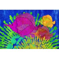 Fish Coral 2 Rolled Canvas Art - Janis Boehm (18 x 12)