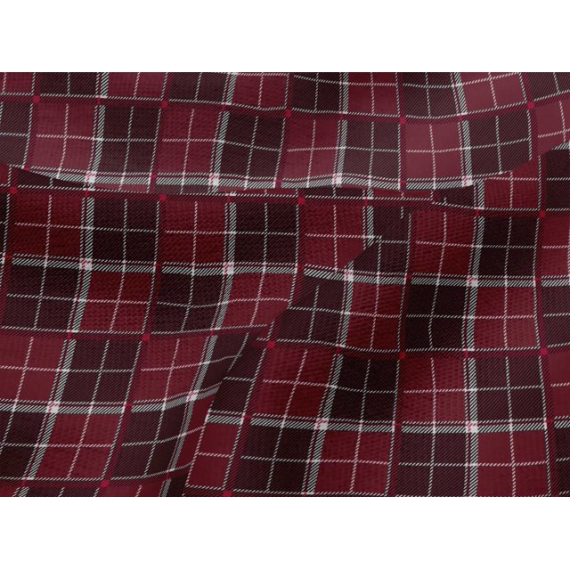 oneOone Viscose Jersey Fabric Tartan Check Print Fabric By The Yard 60 Inch Wide