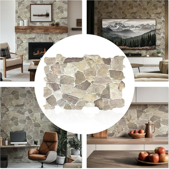 Concord Wallcoverings™ 3D Wall Panels - Pack of 6 | 38.7" x 25" Each | Covers 40.53 sq.ft. totally (Model 245WB)