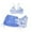 Blue, variant on Baby Swimsuit Girl Girl's Skirted Padded Top Three Piece Bikini Set Bathing Suits for Girls Blue 7-8 Years