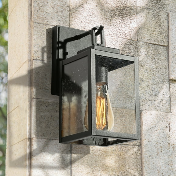 LNC Farmhouse 1-Light Outdoor Wall Light,Black Latern Exterior Wall Sconce