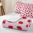 thumbnail image 4 of Erosebridal Cute Strawberry Quilt King,Red Berry Fruit King Coverlet Set For Girls,3-Piece, 4 of 7