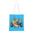 thumbnail image 1 of DouZhe Reusable Grocery Bags, Cartoon Rock Game Controller Lightweight Polyester Canvas Cloth Tote Bag for Travle Gym Shopping School, 15" x 16", 1 of 7