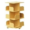 Kings Brand Furniture Wood 3 Tier Revolving Bookcase with 12 shelves