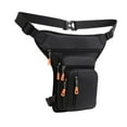 thumbnail image 2 of QccHieUs Mens Waist Bag Crossbody Bag Motorcycle Drop Leg Bag Fanny Pack Adjustable Strap Side Zipper Black, 2 of 7