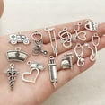 thumbnail image 2 of XISAOK 72Pcs Mixed Antique Silver Doctor Nurse Charms Stethoscope Syringe Ambulance Pendant for DIY Necklace Jewelry Making, 2 of 9