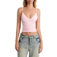 thumbnail image 2 of Women's Tank Tops Ruched Cami Crop Tops Sleeveless Spaghetti Strap Camisole Low Cut Vest Summer Shirts for Casual, 2 of 8