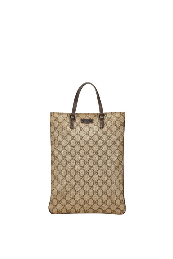 Pre-Owned Gucci GG Supreme Handbag Tote Bag 117551 Brown Leather Women's GUCCI (Good)