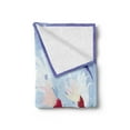 thumbnail image 2 of Floral Soft Flannel Fleece Throw Blanket, Fantasy Themed Graphic Flowers Butterflies and a Bird Colorful Composition, Cozy Plush for Indoor and Outdoor Use, 50" x 60", Multicolor, by Ambesonne, 2 of 5