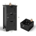 thumbnail image 4 of Giantex Bathroom Storage Cabinet, Space-saving Slim Storage Organizer, Freestanding Wooden Narrow Floor Cabinet, Black, 4 of 8
